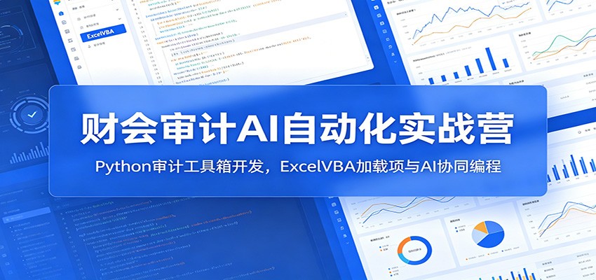 财会审计AI自动化实战营：Python审计工具箱开发，ExcelVBA加载项与AI协同编程-梦清研习社