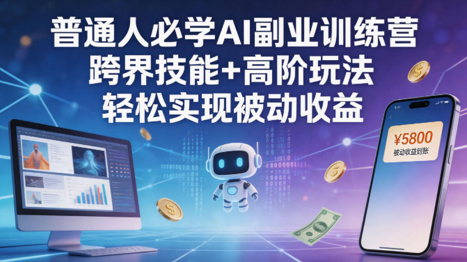 普通人必学AI副业训练营跨界技能+高阶玩法轻松实现被动收益-梦清研习社