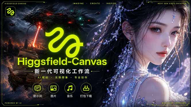 Higgsfield Canvas AI视频制作详解，节点式工作流搭建，重构新式视频创作完整教程-梦清研习社