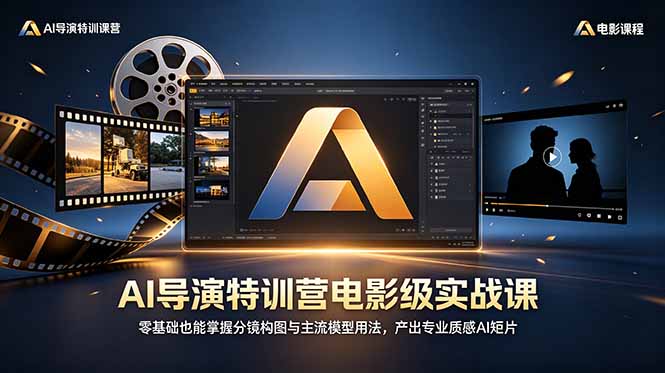 AI导演特训营电影级实战课,零基础也能掌握分镜构图与主流模型用法,产出专业质感AI短片-梦清研习社