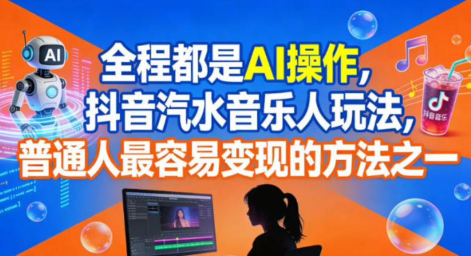 全程都是AI操作,抖音汽水音乐人玩法,普通人最容易变现的方法之一-梦清研习社