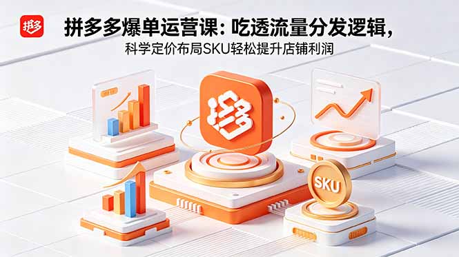 拼多多爆单运营实战课：吃透流量分发逻辑，科学定价布局SKU轻松提升店铺利润-梦清研习社