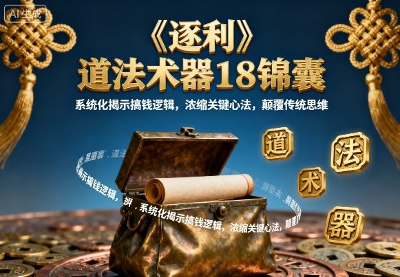 《逐利》道法术器18锦囊，系统化揭示搞钱逻辑，浓缩关键心法，颠覆传统思维(更新)-梦清研习社