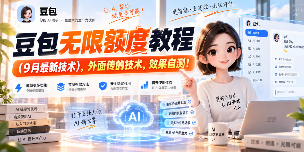 豆包无限额度教程(9月最新技术)，外面传的技术，效果自测！-梦清研习社