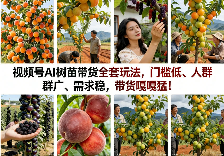 视频号AI树苗带货全套玩法，门槛低、人群广、需求稳，带货嘎嘎猛！(更新0908)-梦清研习社