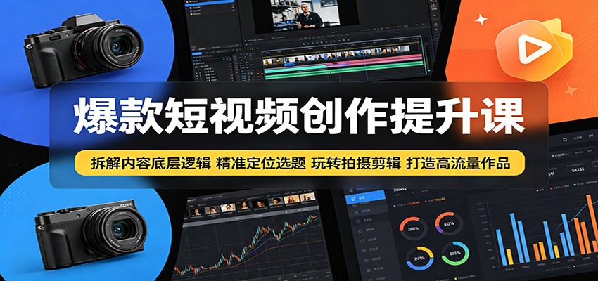 爆款短视频创作提升课：拆解内容底层逻辑，精准定位选题玩转拍摄剪辑打造高流量作品-梦清研习社