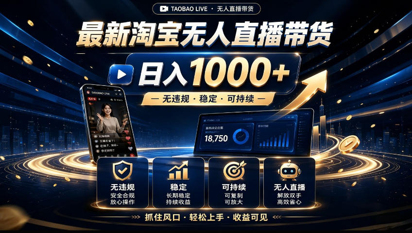 2026淘宝无人直播15.0，独家新技术，不用露脸、不用熬夜，自动直播自动出单，25小时卖17W【揭秘】-梦清研习社