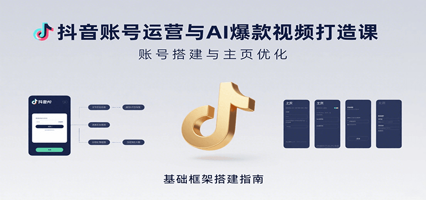 抖音账号运营与AI爆款视频打造课：含账号搭建、运营及多种AI特效视频制作方法-梦清研习社