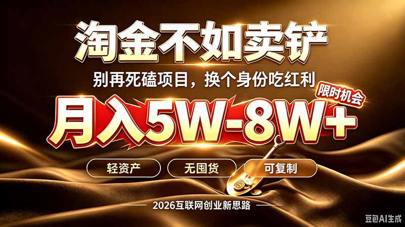 别再傻乎乎埋头跑项目！互联网真正赚钱逻辑：做卖铲人，拒绝当韭菜，逆风翻盘月入5-8W+-梦清研习社