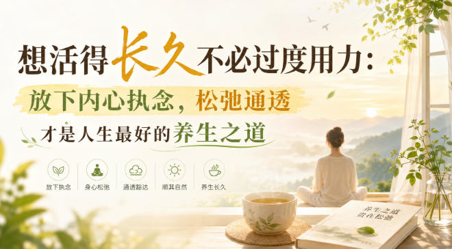 付费文章：想活得长久不必过度用力：放下内心执念，松弛通透才是人生最好的养生之道-梦清研习社