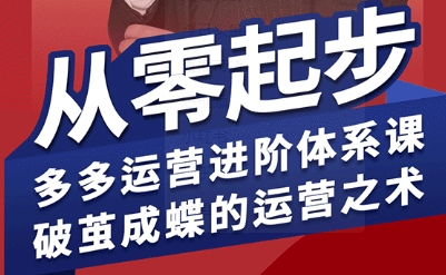 拼多多运营进阶系统课,从零起步,多多运营进阶体系课,破茧成蝶的运营之术-梦清研习社