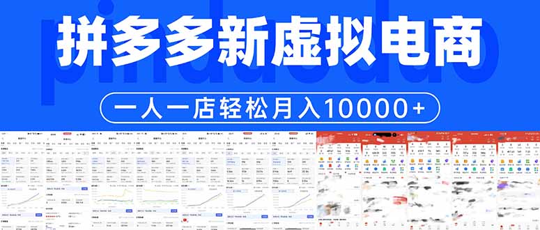 拼多多虚拟电商一人一店轻松月入10000+-梦清研习社