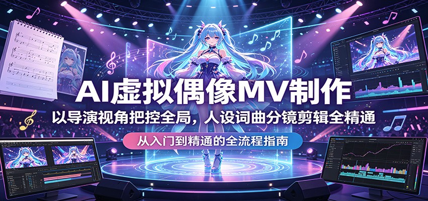AI虚拟偶像MV制作：以导演视角把控全局，人设词曲分镜剪辑全精通-梦清研习社