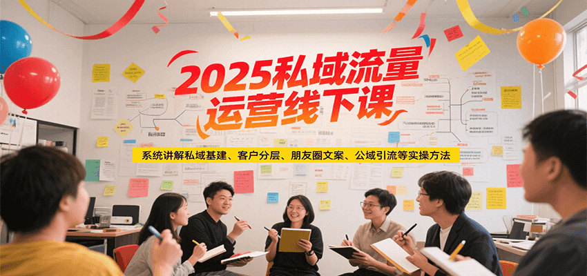 2025私域流量运营线下课，系统讲解私域基建/客户分层/朋友圈文案/公域引流等实操方法-梦清研习社
