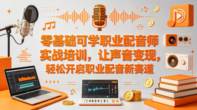 零基础可学职业配音师实战培训，让声音变现，轻松开启职业配音新赛道-梦清研习社