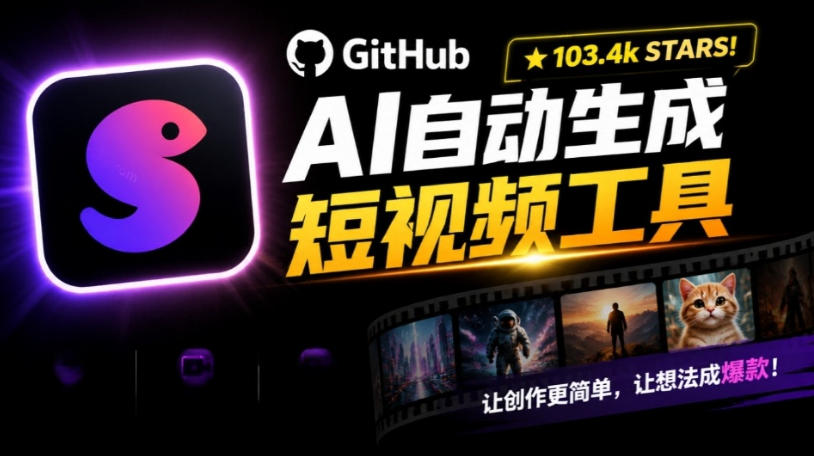 Github上103.4k stars项目！AI自动生成短视频工具，输入主题即可生成文案配音字幕MoneyPrinterTurbo-梦清研习社