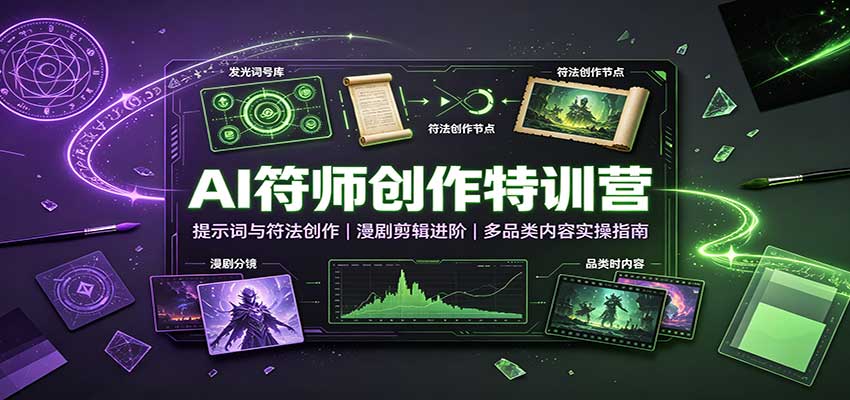AI符师创作特训营：提示词与符法创作，漫剧剪辑进阶，多品类内容实操指南-梦清研习社