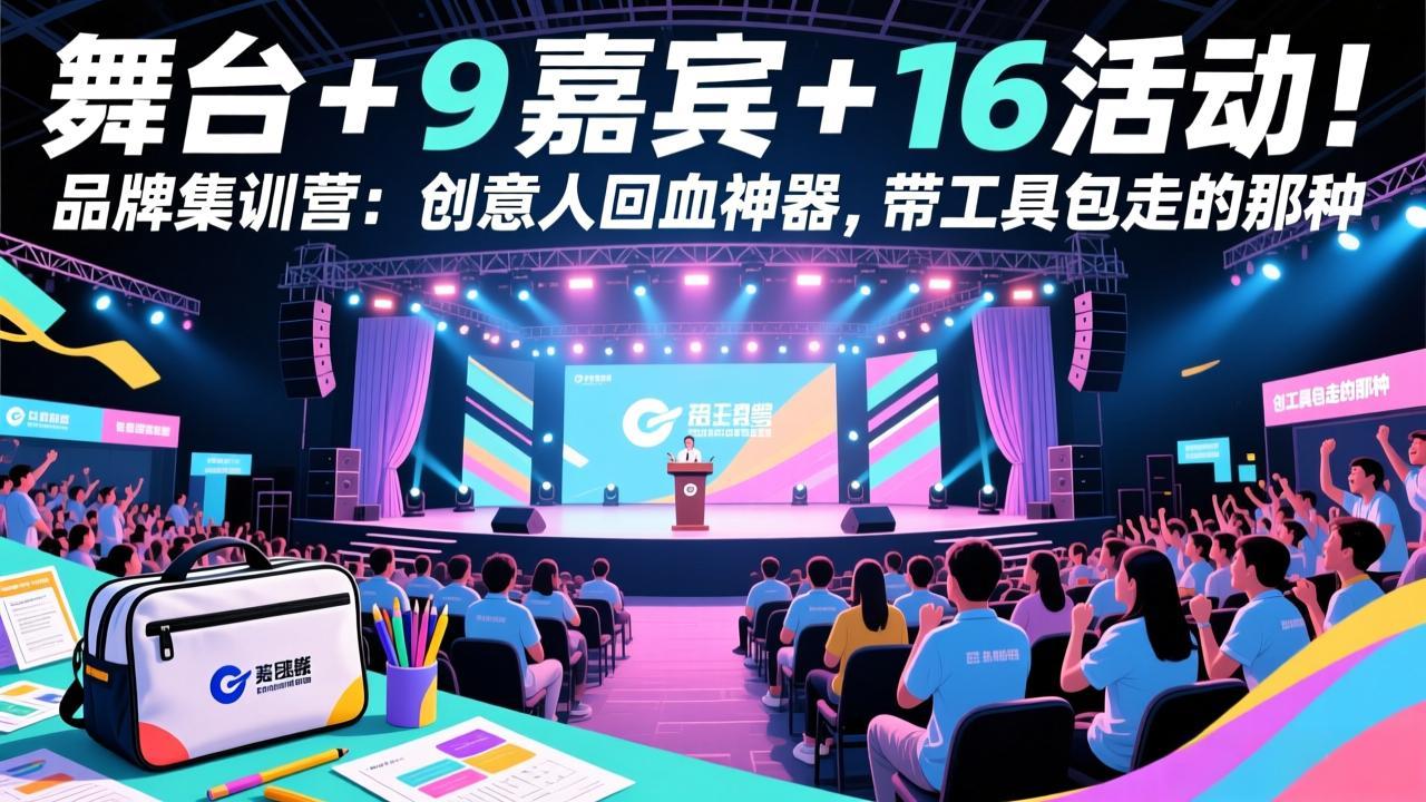 舞台 + 9 嘉宾 + 16 活动！品牌集训营：创意人回血神器，带工具包走的那种-梦清研习社