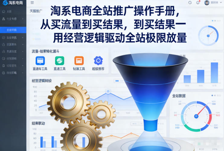 淘系电商全站推广操作手册，从买流量到买结果一用经营逻辑驱动全站极限放量-梦清研习社