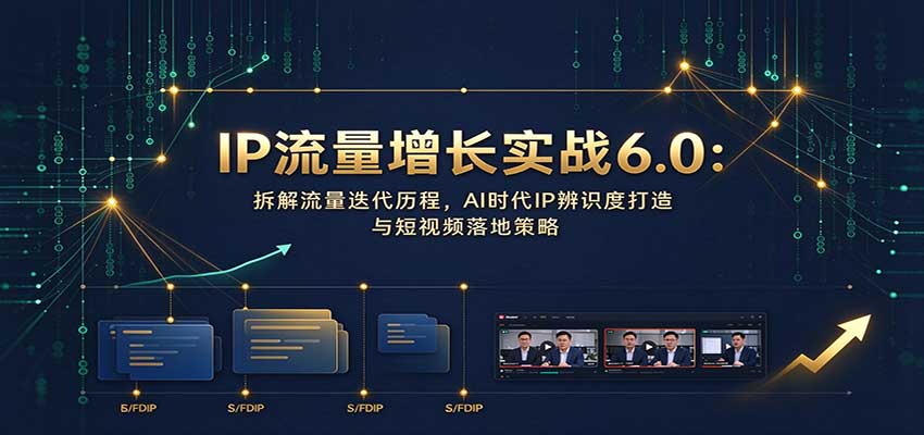 IP流量增长实战6.0：拆解流量迭代历程，AI时代IP辨识度打造与短视频落地策略-梦清研习社