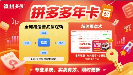 拼多多年卡，拼多多全链路运营底层逻辑，超级爆单术【更新26年8月】-梦清研习社