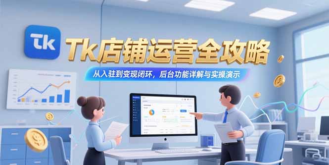 Tk店铺运营全攻略，从入驻到变现闭环，后台功能详解与实操演示-梦清研习社