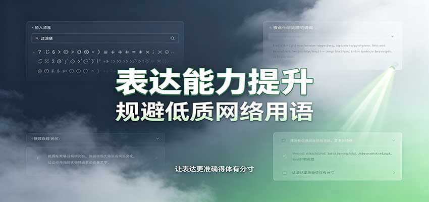 表达能力提升：语言塑造思想逻辑，规避低质网络用语，强化心智感知-梦清研习社