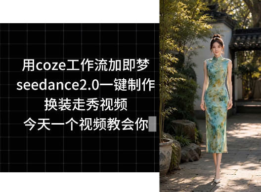 用coze工作流加即梦seedance2.0一键制作换装走秀视频，今天一个视频教会你-梦清研习社