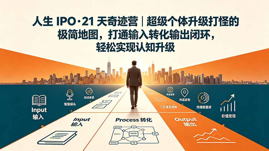 人生 IPO-21 天奇迹营｜超级个体升级打怪的极简地图，打通输入转化输出闭环，轻松实现认知升级-梦清研习社