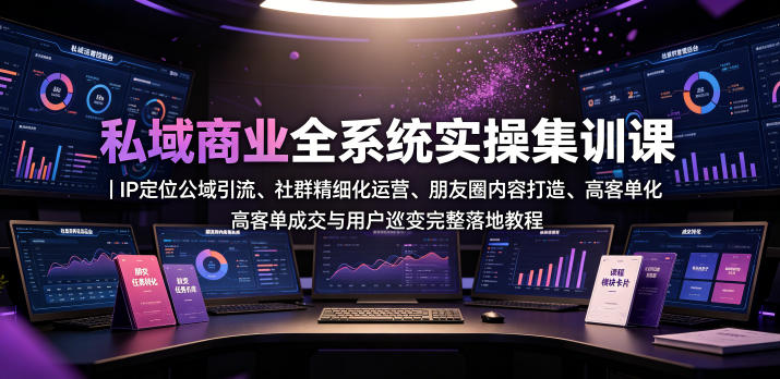 私域商业全系统实操课｜IP定位公域引流、社群精细化运营、朋友圈内容打造、高客单成交与用户裂变完整落地教程-梦清研习社