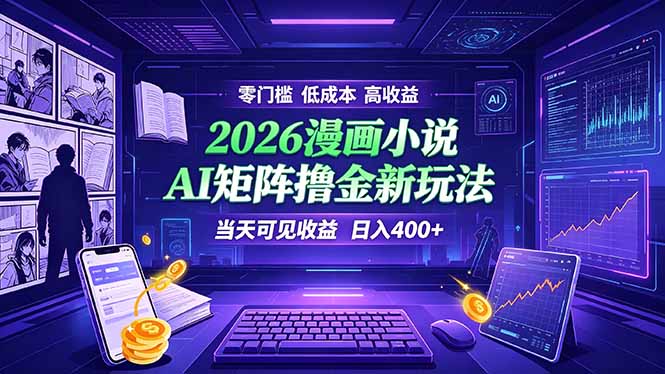 爆款小说漫画大阅读    ai矩阵操作    当天可见收益  日入400+    零门槛    高收益-梦清研习社