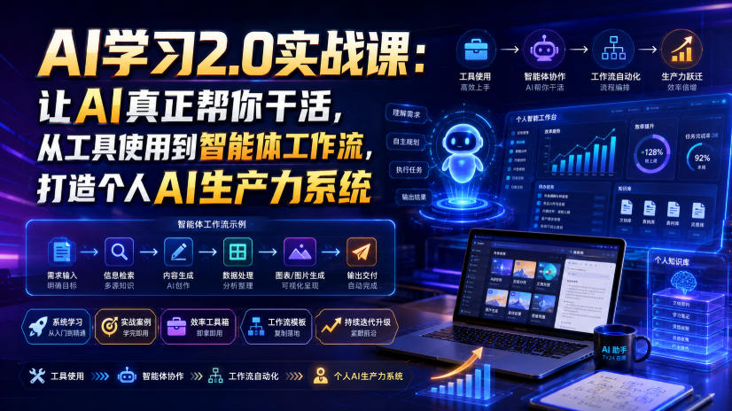 AI学习2.0实战课：让AI真正帮你干活，从工具使用到智能体工作流，打造个人AI生产力系统-梦清研习社