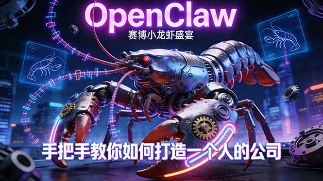 OpenClaw,小龙虾-从产品到爆款的成长之路,手把手教你如何打造一个人的公司-梦清研习社
