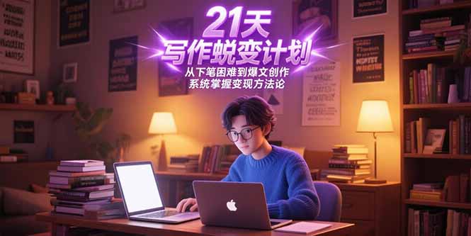 21天写作蜕变计划,从下笔困难到爆文创作,系统掌握变现方法论-梦清研习社