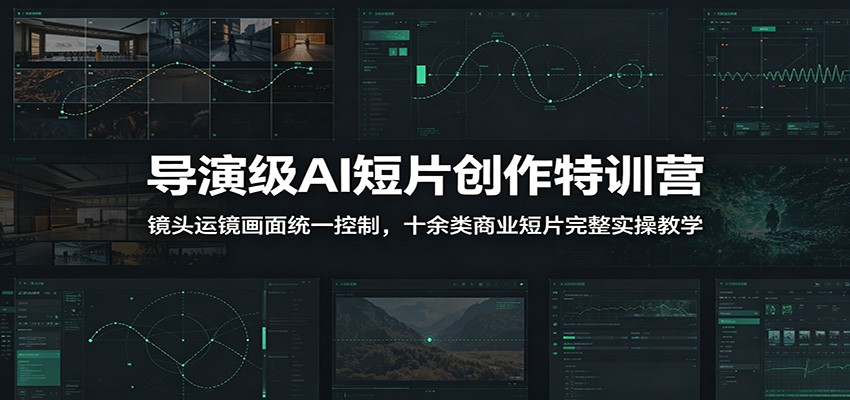 导演级AI短片创作特训营：镜头运镜画面统一控制，十余类商业短片完整实操教学(更新)-梦清研习社