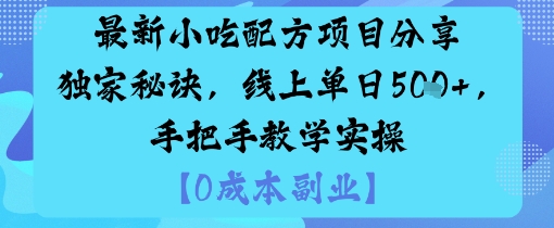 最新小吃配方项目分享独家秘诀,线上单日5张,手把手教学实操-梦清研习社