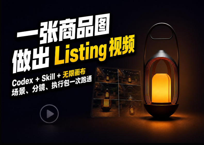 Codex+无限画布，把一张商品图变成可执行的Amazon Listing视频-梦清研习社