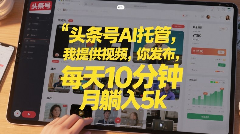 头条号AI托管，我提供视频，你发布，每天10分钟，月躺入5k+【揭秘】-梦清研习社