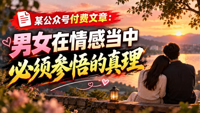 某公众号付费文章：男女在情感当中必须参悟的真理-梦清研习社