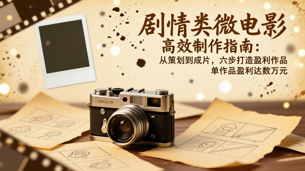 剧情类微电影高效制作指南：从策划到成片，六步打造盈利作品，单作品盈利达数万元-梦清研习社