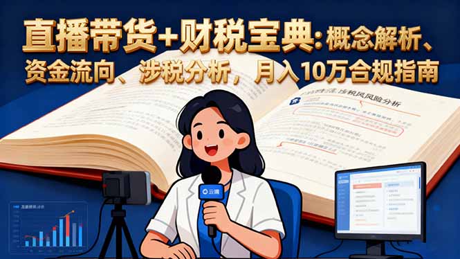 直播带货+财税宝典：概念解析、资金流向、涉税分析，月入10万合规指南-梦清研习社