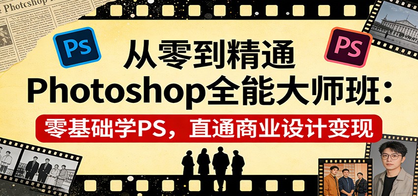 从零到精通Photoshop全能大师班：零基础学PS，直通商业设计变现-梦清研习社
