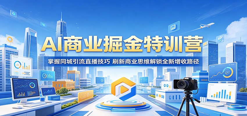AI商业掘金特训营：掌握同城引流直播技巧，刷新商业思维解锁全新增收路径-梦清研习社
