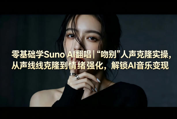 零基础学Suno AI翻唱｜《吻别》人声克隆实操，从声线克隆到情绪强化，解锁AI音乐变现-梦清研习社