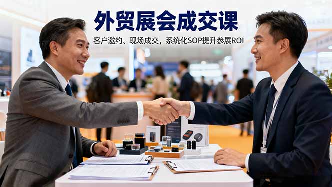 外贸展会成交课，含目标制定、客户邀约、现场成交，系统化SOP提升参展ROI-梦清研习社