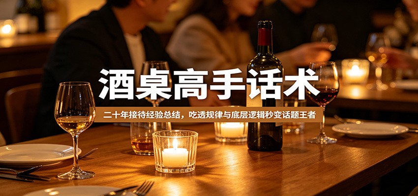 酒桌高手话术：二十年接待经验总结，吃透规律与底层逻辑秒变话题王者-梦清研习社