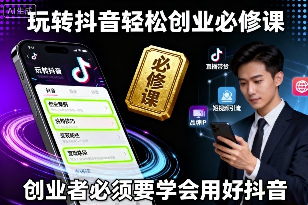 玩转抖音轻松创业必修课,创业者必须要学会用好抖音-梦清研习社