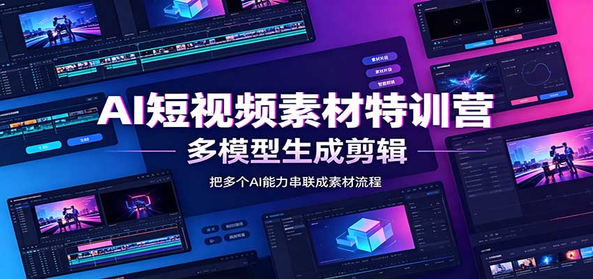 AI短视频素材特训营：Codex本地部署实操，多模型生成剪辑，爆量素材挖掘教学-梦清研习社