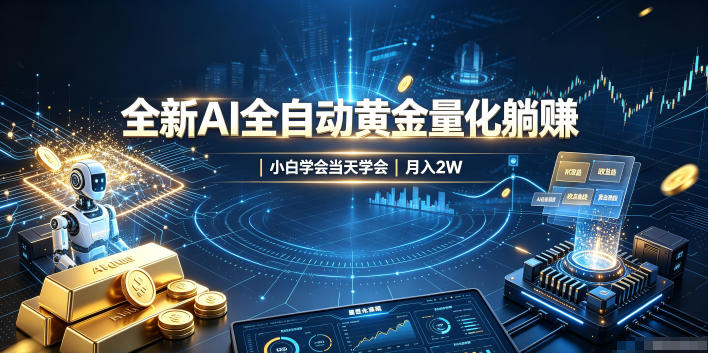 全新AI全自动黄金量化躺賺：小白学会当天学会，月入2W！【揭秘】-梦清研习社