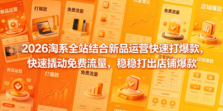 2026淘系全站结合新品运营快速打爆款，快速撬动免费流量，稳稳打出店铺爆款(更新5月12日)-梦清研习社